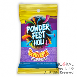 POLVO HOLI COLOR BOMBUCHA PARA LANZAR VIOLETA 10 X 50 GR.